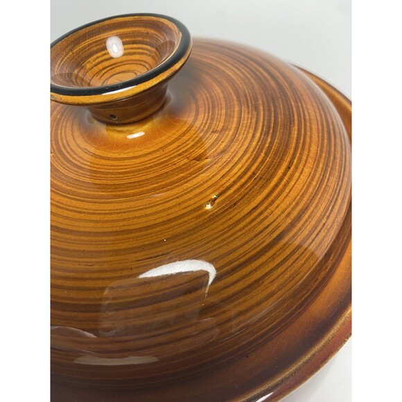 Vintage Brittany Nasco Bean Pot Soup Tureen W Lid and Handles Brown Oven Proof - Picture 3 of 11